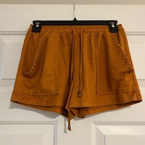 ontwelfth Orange Velvet Shorts Size S